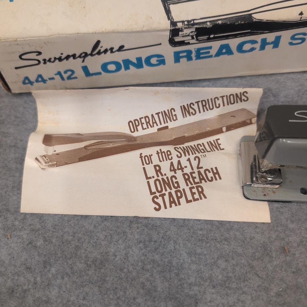 Swingline 44-12 Long Reach Stapler Gray Booklet Binder with Box and Manual - Picture 4 of 4